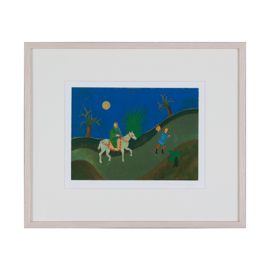 小杉小二郎、【聖書物語 聖なる鳥達】、希少な額装用画集より 小杉小